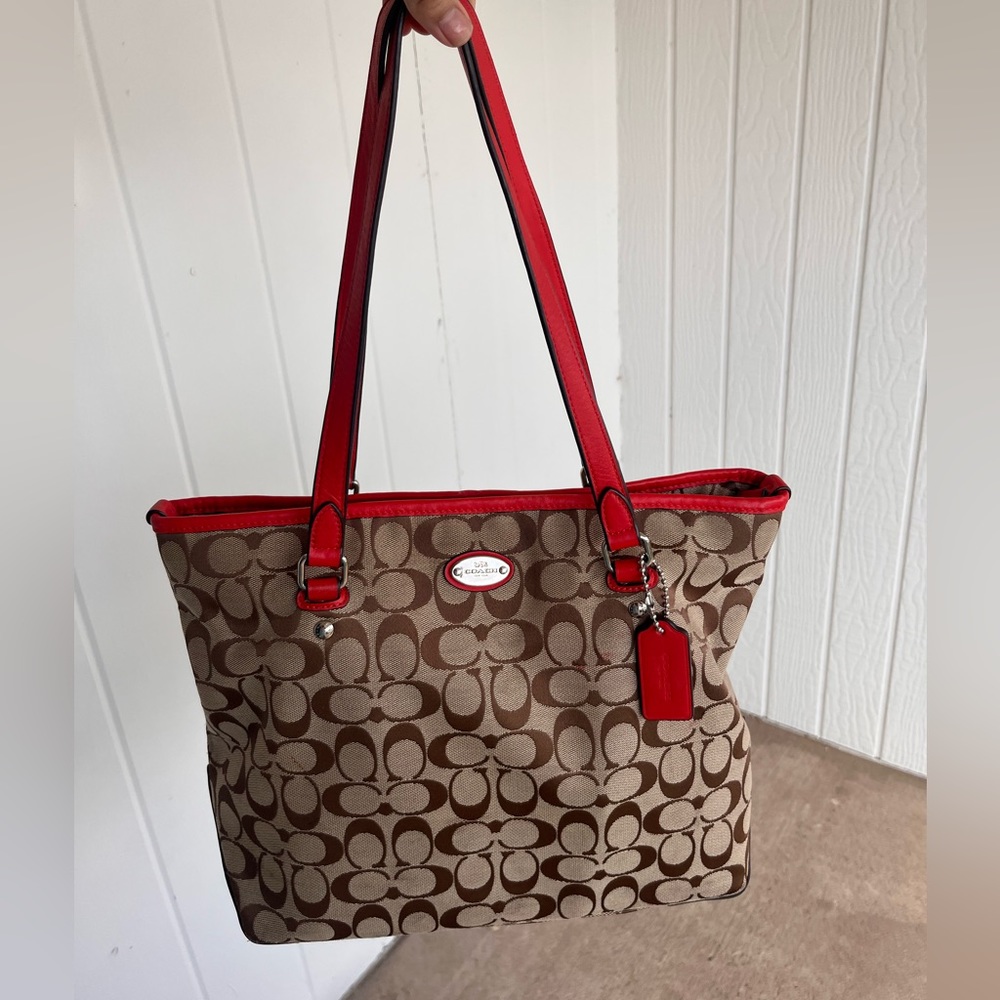 Coach City Tote Bag - Red - Picture 6 of 6